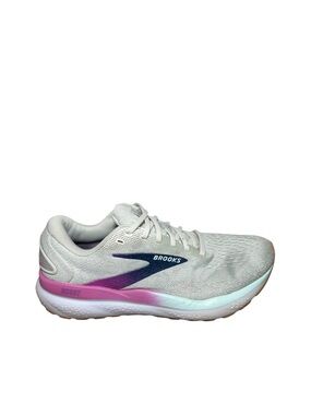 Brooks ghost 16 Women's Ghost Running Shoe - White with Pink Accent size 9